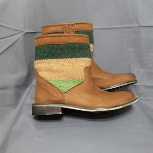 Seychelles Mid-Calf Leather Boots Cognac Size 8